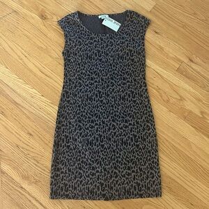 Nine West Lightweight summer dress small leopard print black NEW